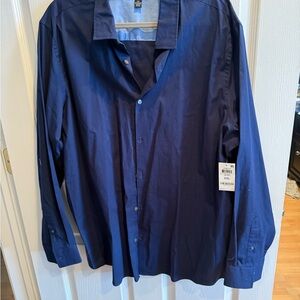 Alfani Dark Blue Casual Button Down Shirt
